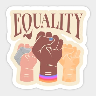 equality ( diverse raised clenched fists ) Sticker